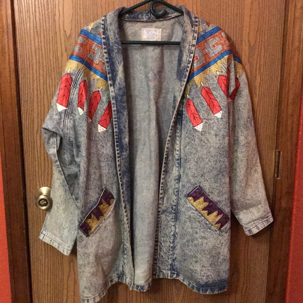 Handpainted By Uma Designs Denim Jacket - Picture 1 of 5